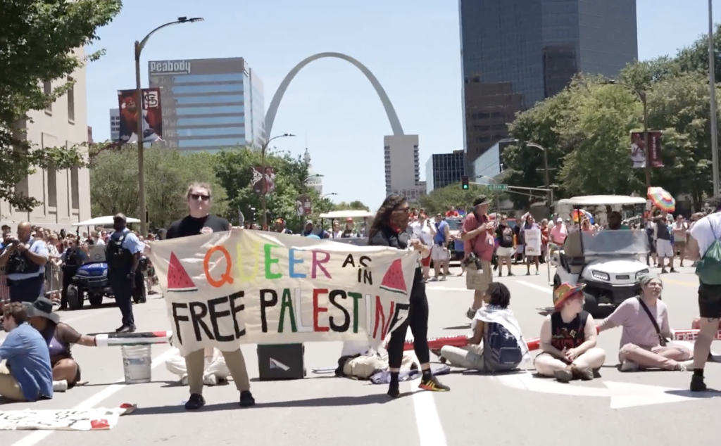 Protesta pro-palestina en el Pride Parade el 30 de Junio, 2024